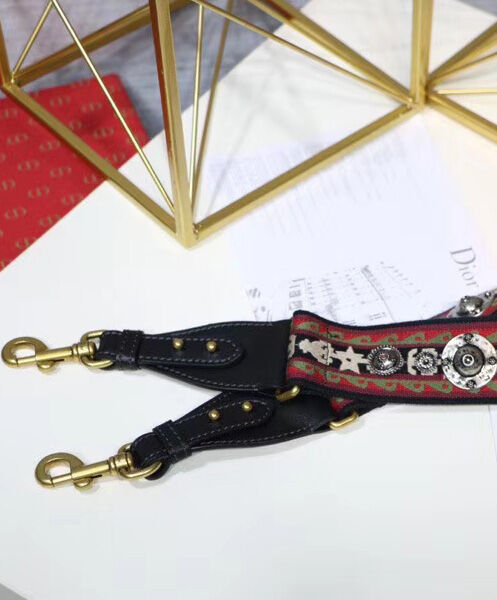 Christian Dior Bohemian inspired Shoulder Strap In Canvas Red